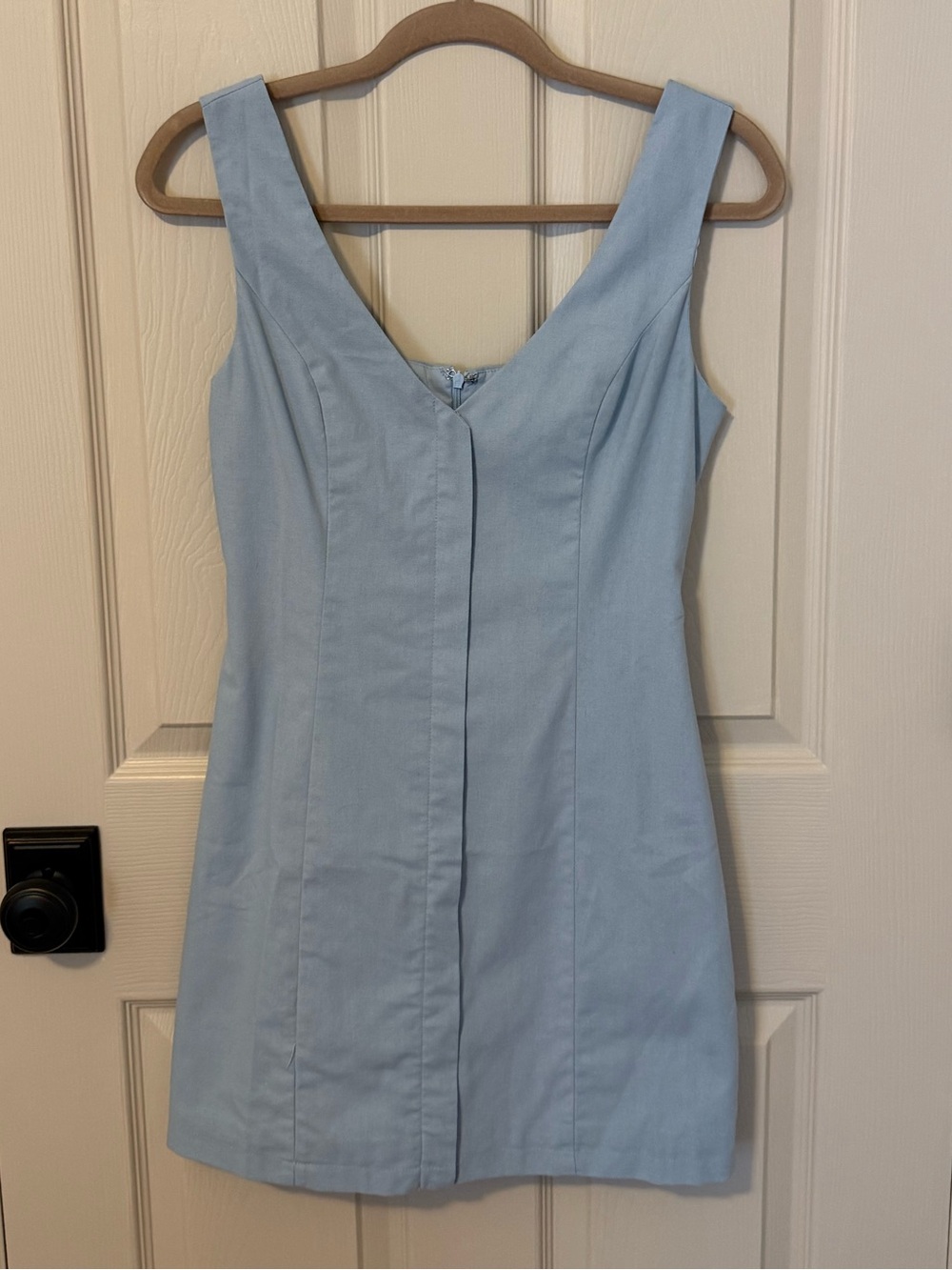 Commense Powder Blue Sleeveless Mini Dress